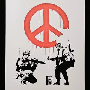 Pace  Stampa d'arte offset basata sull'originale. Dimensioni 50 x 70 cm. (Banksy # Arte di strada # Arte contemporanea # Graffiti Art)