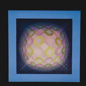 Victor Vasarely &quot;OKTA - POS&quot; Vintage ©1975 Optical Art Home Decor.