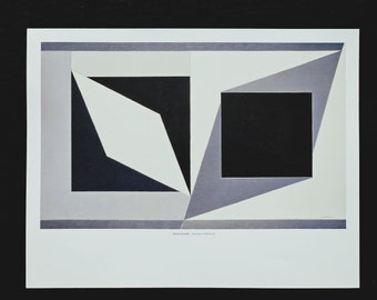 Victor Vasarely "Homage, 1953" Title and description of the work on the back. Photo: Vasarely Archive, Chicago. Dimensions 36.5 x 28.5 cm.