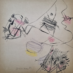 Guillaume Corneille &quot;La Belle Passer-by - 1950&quot; Vintage lithograph from the 1980s, size 36 x 52 cm. Home Decor.