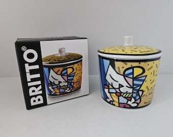 Romero Britto Sugar Bowl, drawing - Cat. Signature and license on the back. Pop Art