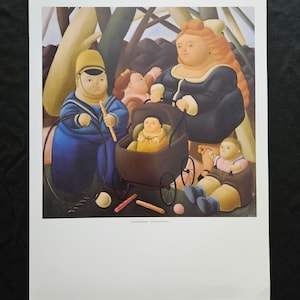 Fernando Botero &quot;Rich Children 3&quot; Copyright, title, and artwork description on the back. 36.5 x 28 cm. Home Decor.