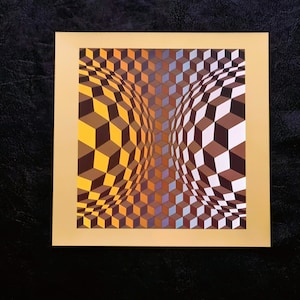 Victor Vasarely &quot;CHEYT - OND&quot; Vintage ©1975 Optical Art Home Decor.