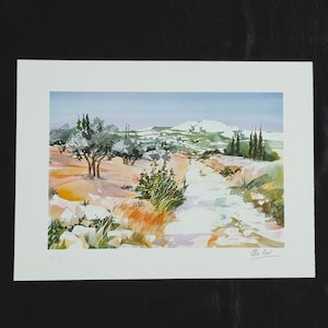 Ella Fort &quot;Oleander Flowers&quot; Numbered and signed lithograph, size 38 x 28 cm. Home Decor.
