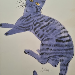 Andy Warhol Cat Sam limited edition, certified. Dimensions: 56 x 38.3 cm. 15.07 x 22.162 image 2