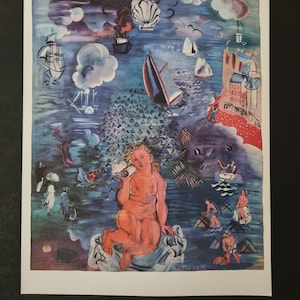 Raoul Dufy "Amphitrite, 1936" Vintage 1960s Lithograph Print Art Studio Perna Home Decor.