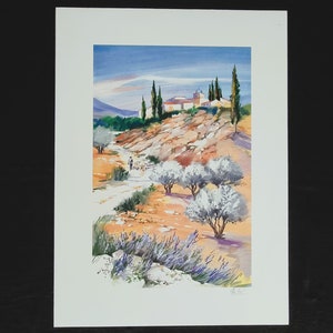 Ella Fort &quot;Le Berger&quot; Numbered and signed lithograph, size 55 x 76 cm. Home Decor.