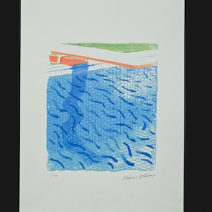 Piscina David Hockney Stampa d'arte offset basata sull'originale. Dimensioni 35 x 50 cm.