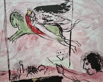 Litografía de Marc Chagall "Cantar de los Cantares IV" de los años 80.