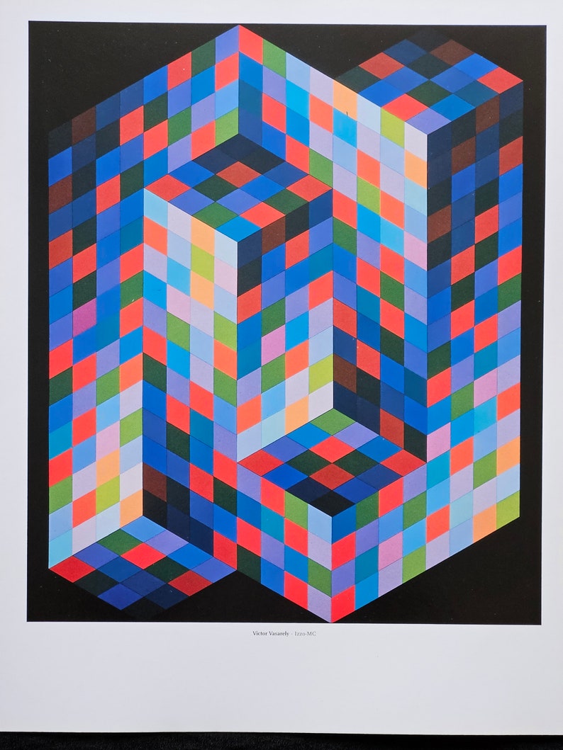 Victor Vasarely Izzo MC, 1969 Title and description of the work on the back. Photo: Vasarely Archive, Chicago. Dimensions 36.5 x 28.5 cm. image 2