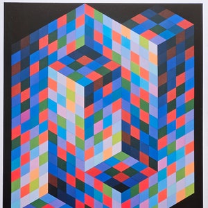 Victor Vasarely Izzo MC, 1969 Title and description of the work on the back. Photo: Vasarely Archive, Chicago. Dimensions 36.5 x 28.5 cm. image 3