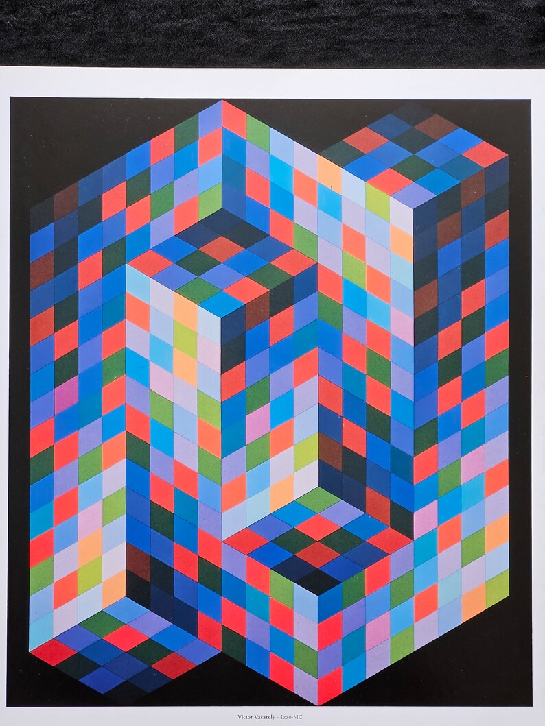 Victor Vasarely Izzo MC, 1969 Title and description of the work on the back. Photo: Vasarely Archive, Chicago. Dimensions 36.5 x 28.5 cm. image 3