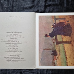 Carpeta de impresión litográfica vintage "Al Bois, 1884" de Giuseppe De Nittis de la decoración del hogar de los años 60.