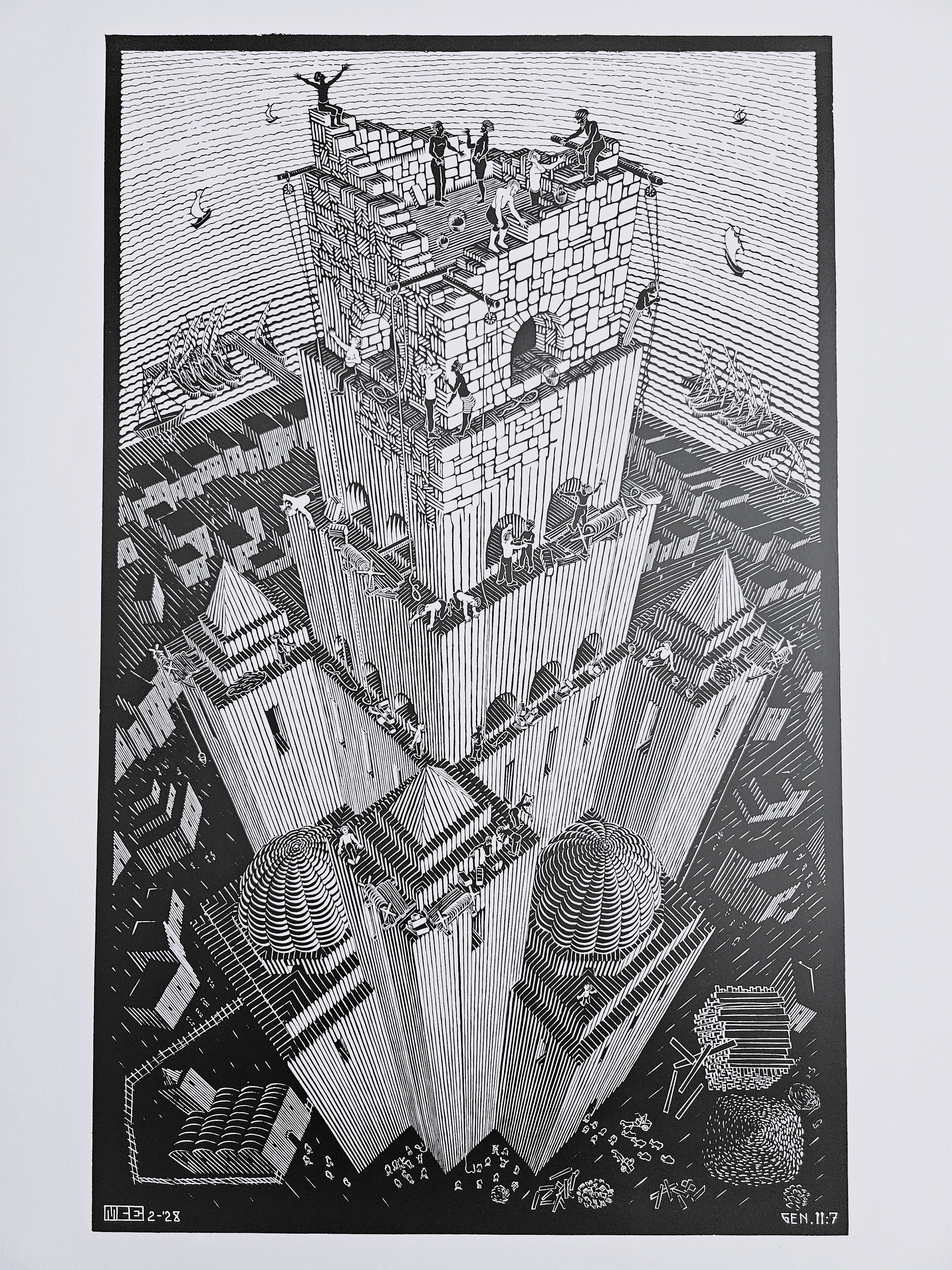 バベルの塔 M.C.エッシャー「バベルの塔、1928年」オランダで印刷された