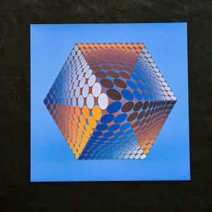 Victor Vasarely &quot;TUPA - 3&quot; Vintage ©1975 Optical Art Home Decor.