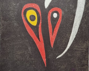 Joan Miró "Head, Bird -1974" Vintage Lithograph from the 80s Limited Edition, Size 51.8 X 36.5 cm Home Decor.