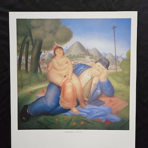 Fernando Botero &quot;Love&quot; Copyright, title, and artwork description on the back, 36.5 x 28 cm. Home Decor.