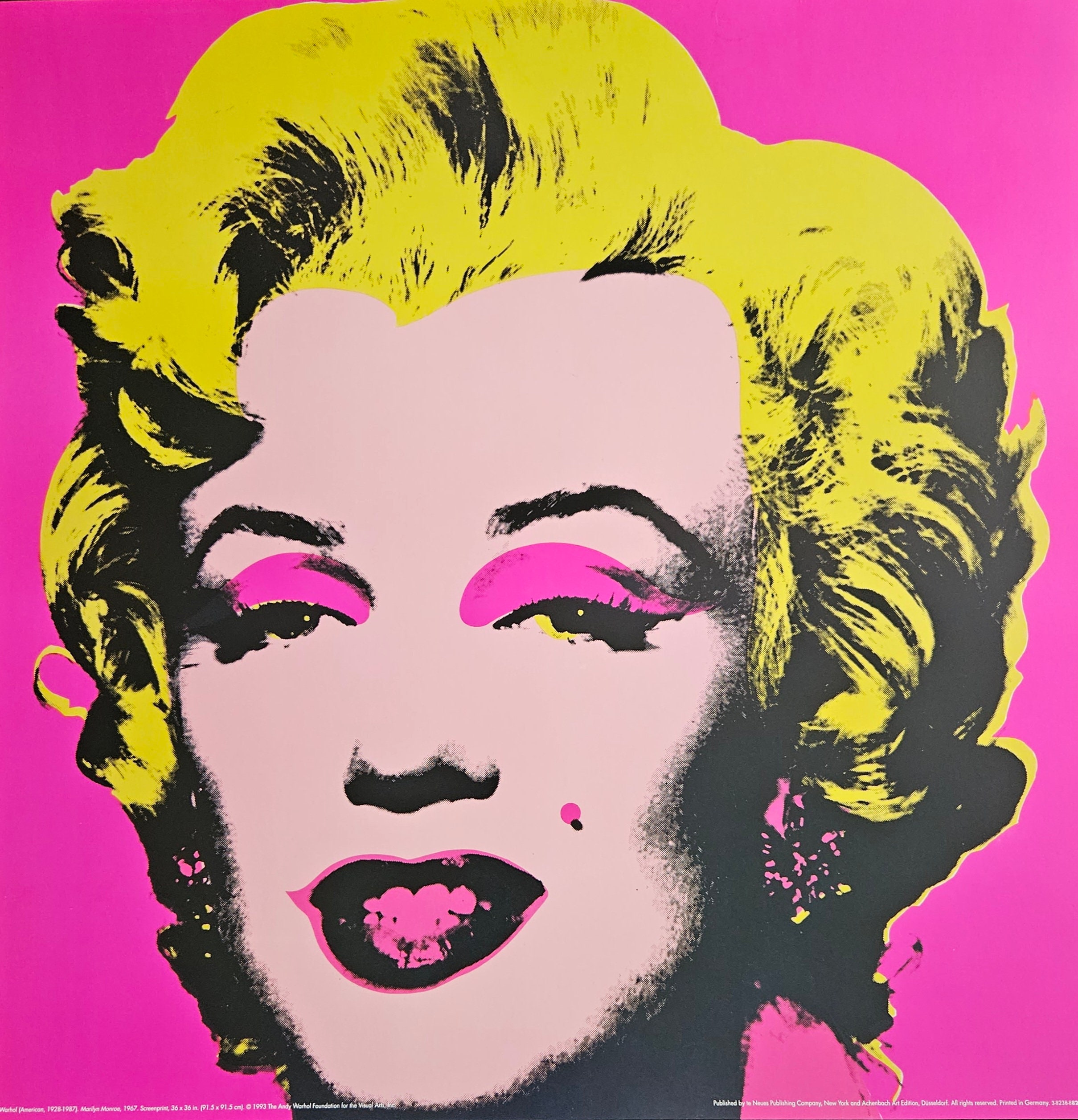 マリリン・モンロー ポップアートポスター 65 x 65 cm – 1993年シール