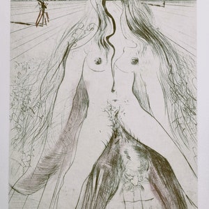 Salvador Dalì Dalla serie "Venus aux Fourrures" Dimensioni : 38 x 28cm. 14,96" x 11,02" Sul retro vi è l'indicazione dei Copyright