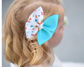 Lazos para el pelo para San Valentín, Lazos para el día de San Valentín para bebés, Accesorios para el día de San Valentín para niños, Lazos para el pelo de piel sintética hechos a mano, Lazos para el pelo bonitos