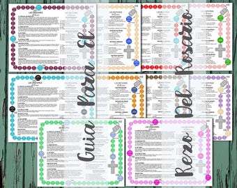 Spanish Rosary Guide: Prayers & Mysteries Printable (Digital Download)