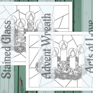 Stained Glass Advent Wreath, Advent Activity, Catholic, Advent Acts of Love, Printable, Christmas Advent Wreath