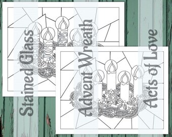 Stained Glass Advent Wreath: Acts of Love Printable (Digital Download)