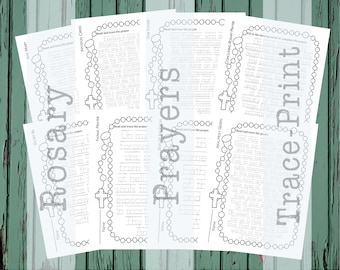 Rosary Prayers Handwriting Practice: Catholic Education (Digital Download)
