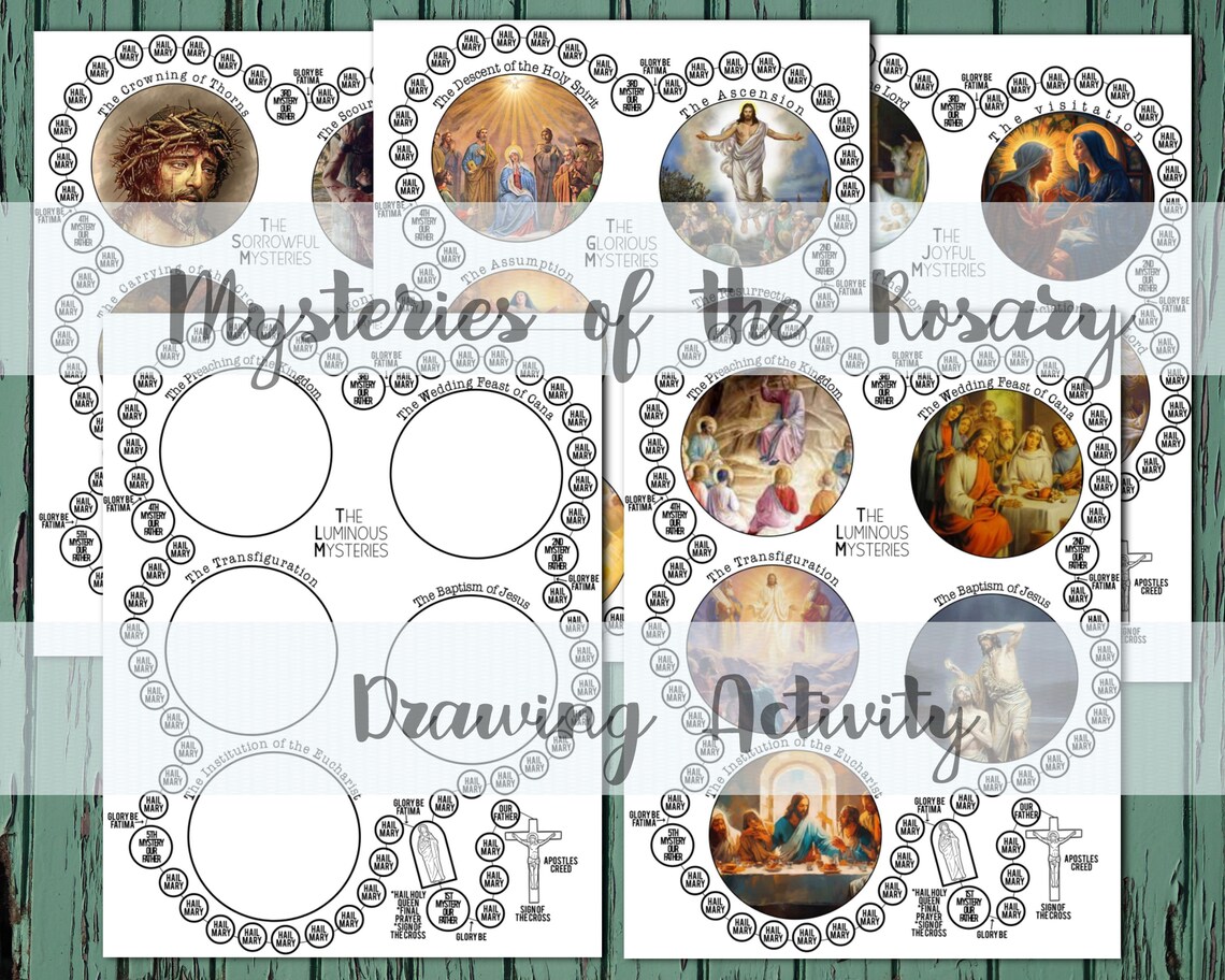 Rosary Guide, Religious Education, Rosary Printable, Rosary Drawing ...