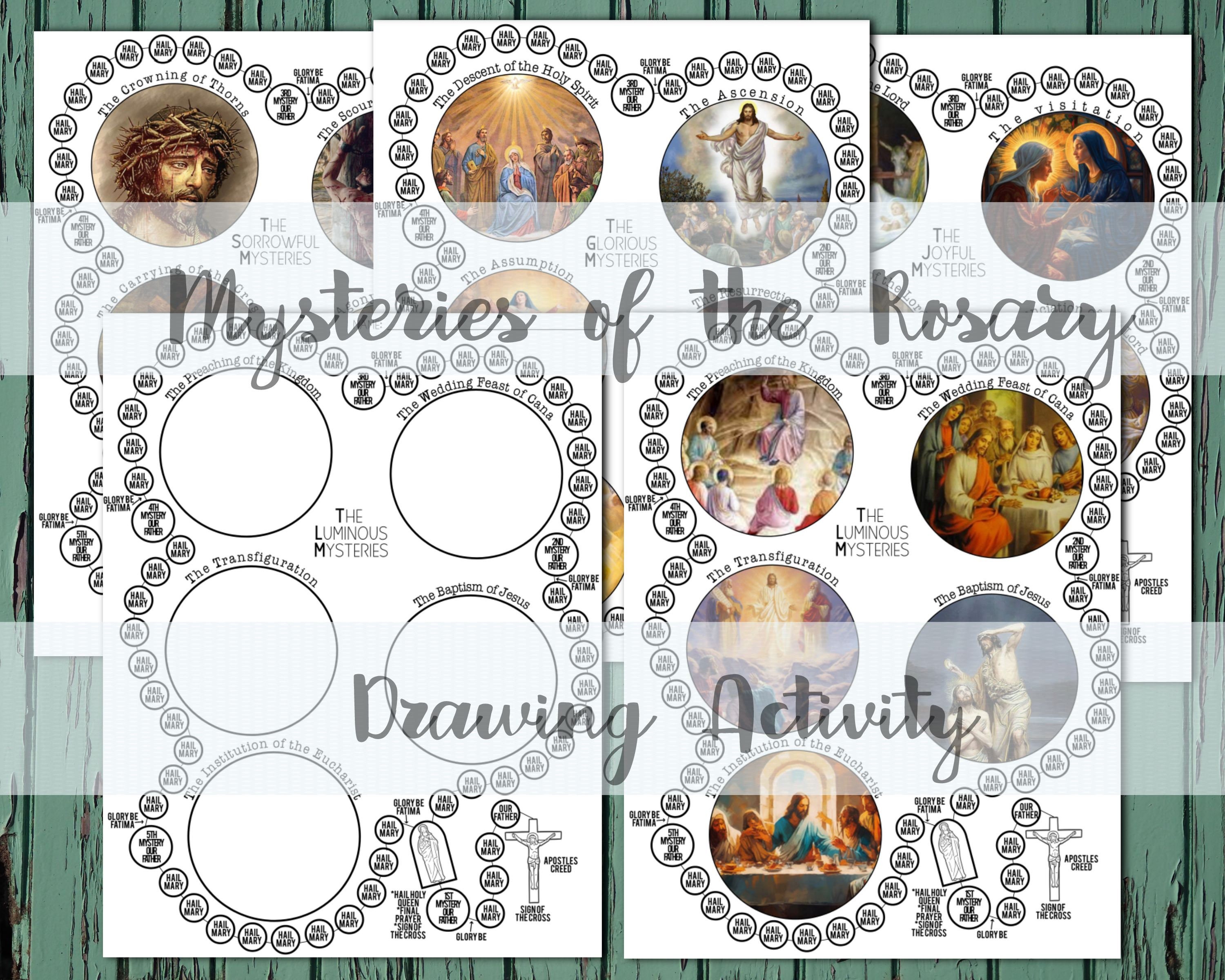 Rosary Guide, Religious Education, Rosary Printable, Rosary Drawing ...