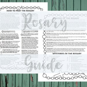 Rosary Guide, Rosary Prayers, Mysteries of the Rosary, Religious Education, Rosary Printable, Rosary Digital Download,