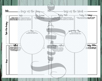 Printable Bible Verse Tracker: Scripture Memory, Verse of the Day (Digital Download)