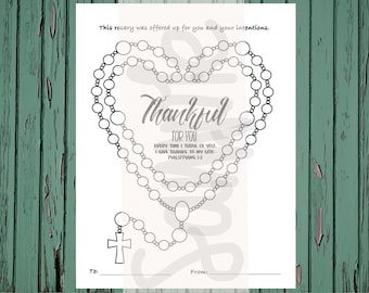 Rosary Coloring Sheet: Gift of Prayer Printable (Digital Download)