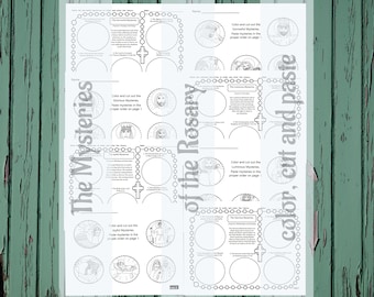 Mysteries of the Rosary Printable: Catholic School Activity (Digital Download)