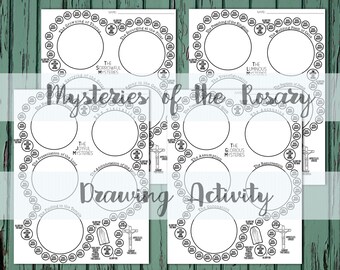 Rosary Mysteries Printable: Visual Guide & Drawing Activity (Digital Download)