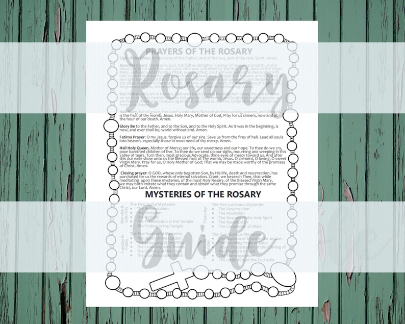 Rosary Guide, Rosary Prayers, Mysteries of the Rosary, Religious Education, Rosary Printable ...