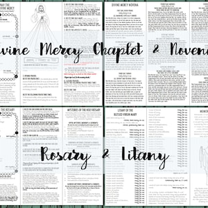 Rosary, Litany, Divine Mercy Chaplet, Divine Mercy Novena, Catholic Prayers, Rosary Guide Printable, Chaplet Guide Printable