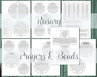 Printable Rosary Prayers & Beads: Catholic Education (Digital Download)