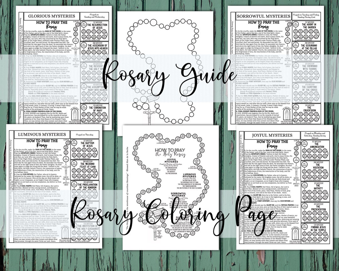 Rosary Guide, Religious Education, Rosary Printable, Rosary Drawing ...