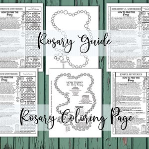 Rosary Guide, Religious Education, Rosary Printable, Rosary Drawing Activity, Faith Formation, Rosary Download, Rosary Mysteries Printable