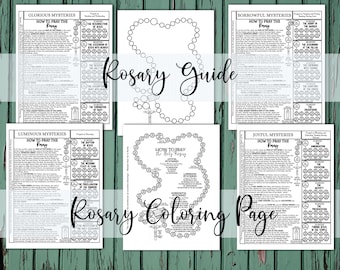 Rosary Guide Printable: Visual Learning Activity (Digital Download)