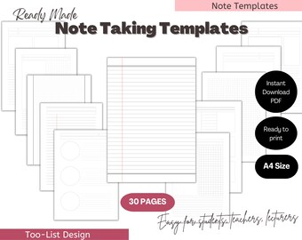 Digital Note Taking Templates Cornell Notes, Meeting Agenda PDF
