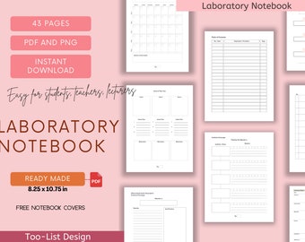 Laboratory Notebook for Students, Researcher, Lecturer, Professors, College Student Note, Chemistry Biology NoteBooks