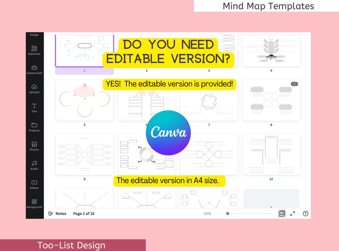 Printable Mind Map Note Template: Study Aid PDF - Etsy