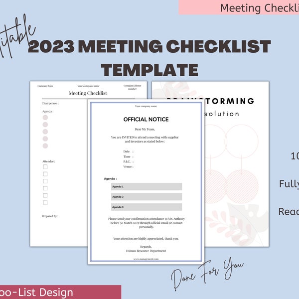 Secretary Notes Template Etsy Secretary Notes Template Etsy