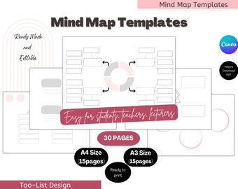 Printable Mind Map Note Template: Study Aid PDF
