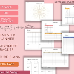Planner semestrale, monitoraggio dei compiti e dei voti degli studenti in formato PDF