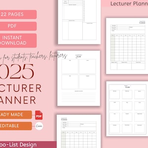 2025 College Dozenten Planer, Professor Planer, Lehrer Planer, College Professor, Fachunterricht Planer | PDF | Bearbeitbar | US letter