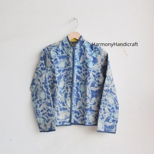 Reversible kantha jacket, Indian handmade kantha quilted jacket, Kantha kimono jacket, short jacket, cotton kantha jacket, boho kantha coat