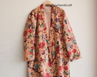 Kimono-Jacke mit Blumendruck, Boho Boho Mantel